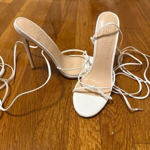 White Strappy Heels Femme LA